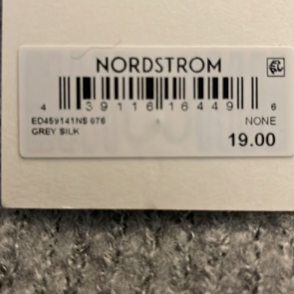 Rib Twisted Fingerless Gloves in grey silk by Open. new - Picture 4 of 4